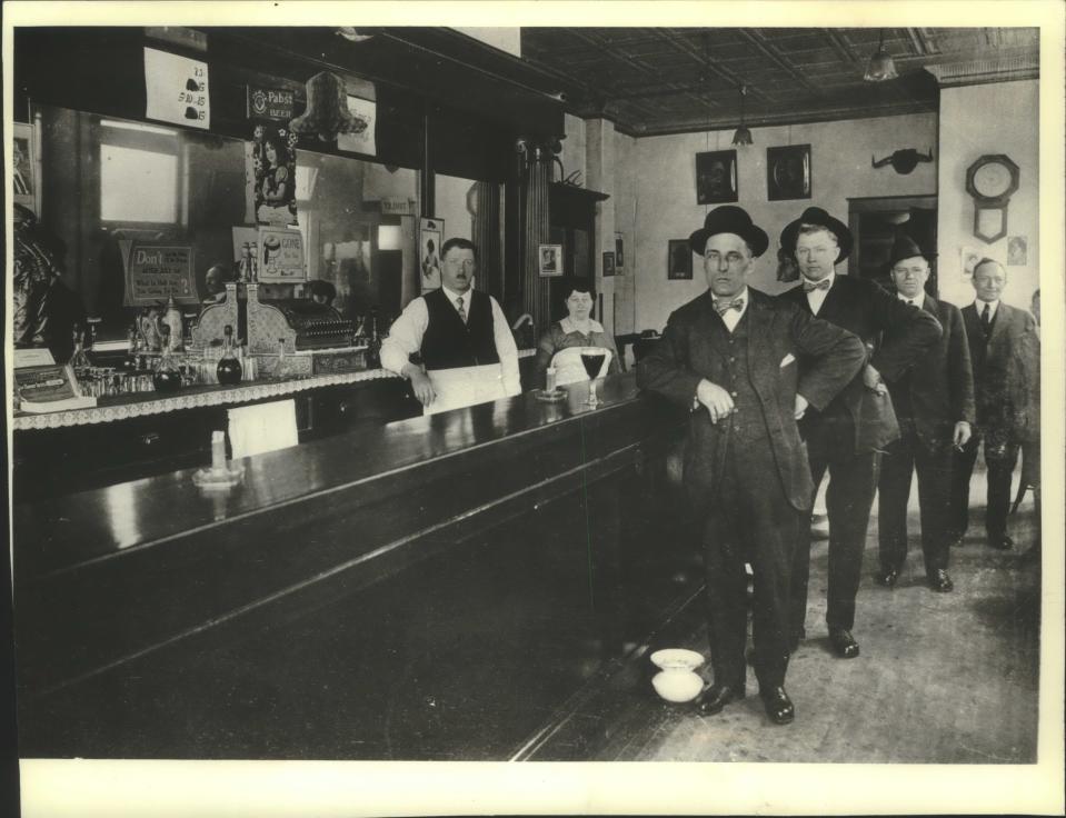 Owner Frank Terzan stands behind the bar at Terzan's Saloon in 1919. Terzan opened his bar at what is now 338 S. First St. in 1912; it stayed in the family until 1981. Several owners later, it's still in business as O'Lydia's, one of Milwaukee's oldest taverns.