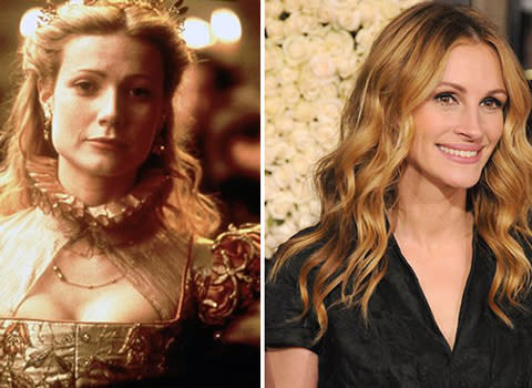 <p>Julia Roberts dropped out of "Shakespeare in Love," allowing Gwyneth Paltrow to step in for the Oscar win.</p>