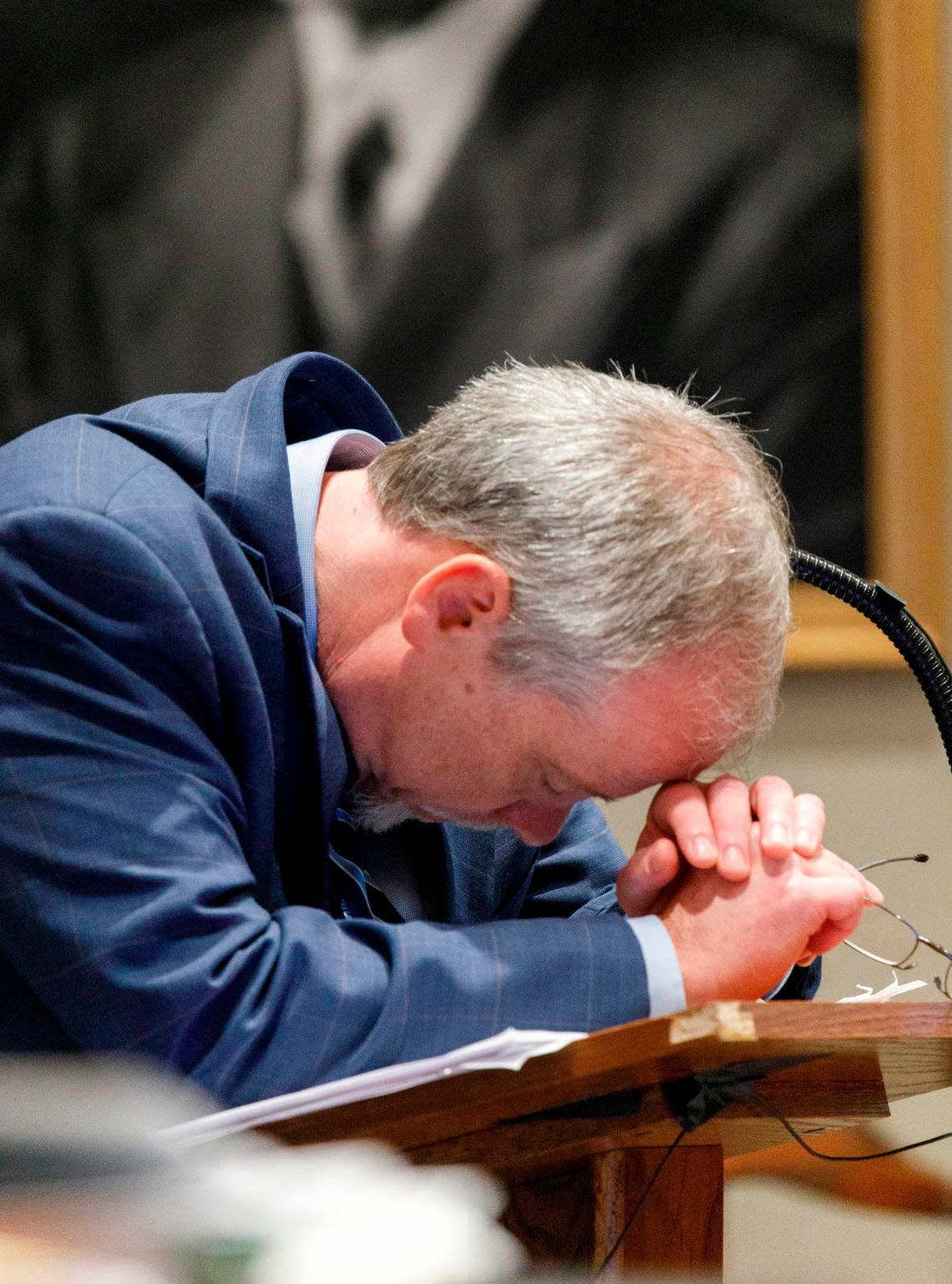 Prosecutor Creighton Waters cross examines Alex Murdaugh during Murdaugh’s murder trial at the Colleton County Courthouse in Walterboro, Thursday, Feb. 23, 2023. Grace Beahm Alford/The Post and Courier/Pool