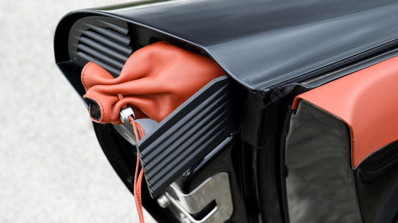 Door cubby hole of a Porsche Carrera GT