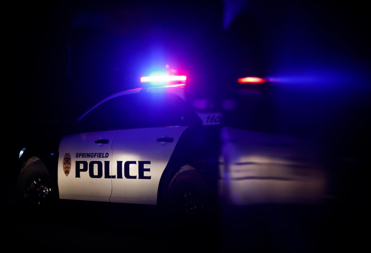 Springfield Police investigate a shooting that left one person dead and another with injuries near the intersection of West Calhoun Street and North Forest Avenue on Monday, April 17, 2023.