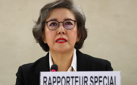 Yanghee Lee, special UN rapporteur on Myanmar, said in January she was unconvinced the island is habitable - Credit: Denis Balibouse/Reuters