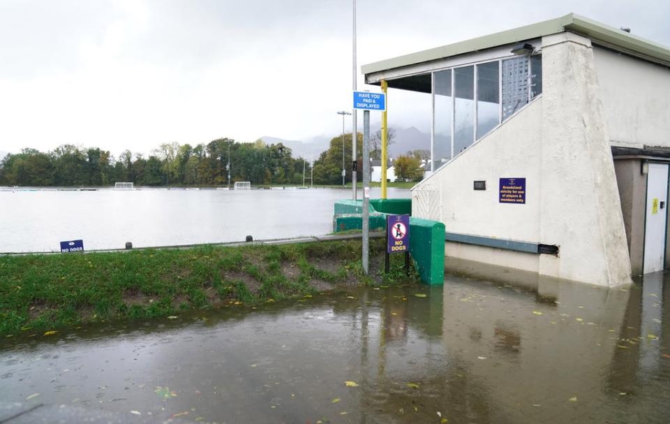 Keswick Rugby Club’s pitch was waterlogged (Owen Humphreys/PA) (PA Wire)