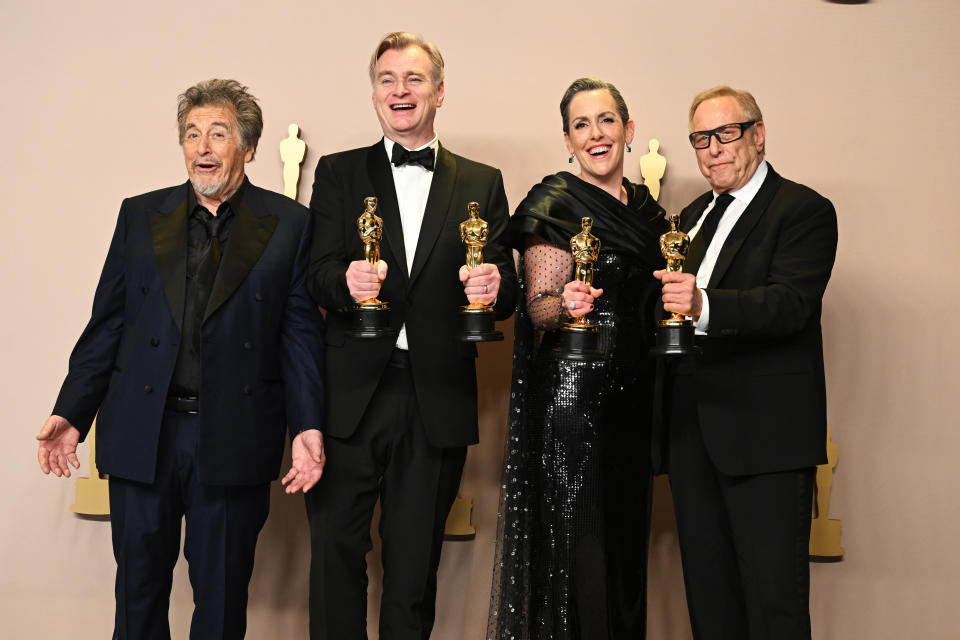 Emma Thomas, Christopher Nolan, and Charles Roven win Best Picture for 