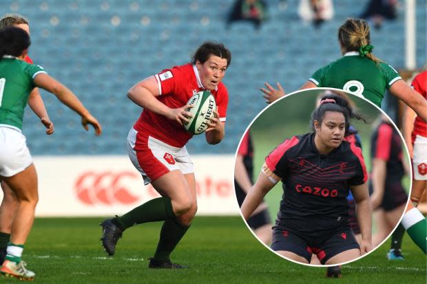 SELECTED: Props Cerys Hale and Sisilia Tuipulotu (inset) will play for Wales at the World Cup