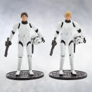 <p>These fully articulated deluxe 6-inch die-cast figures allow fans to fans to recreate the famous scene where the heroes disguise themselves as Stormtroopers to rescue Leia from the Death Star. (Credit: Disney Store) </p>