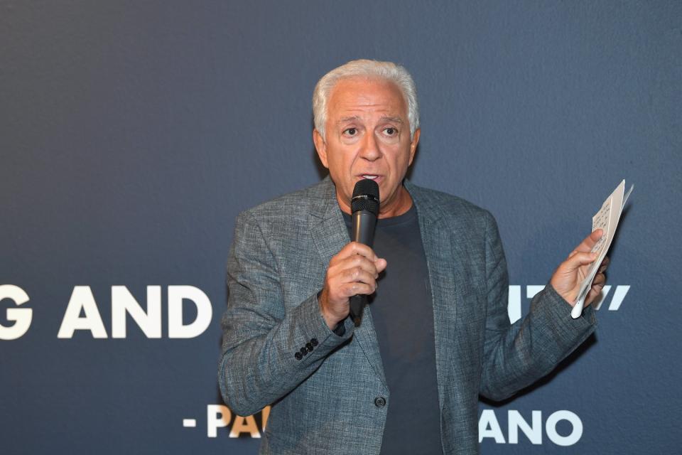 Fashion designer and co-founder of Guess? Inc. Paul Marciano speaks at GUESS Celebrates 35 Years with Opening of Exhibition at the FIDM Museum & Galleries at FIDM Museum & Galleries on the Park on June 5, 2017, in Los Angeles, California.