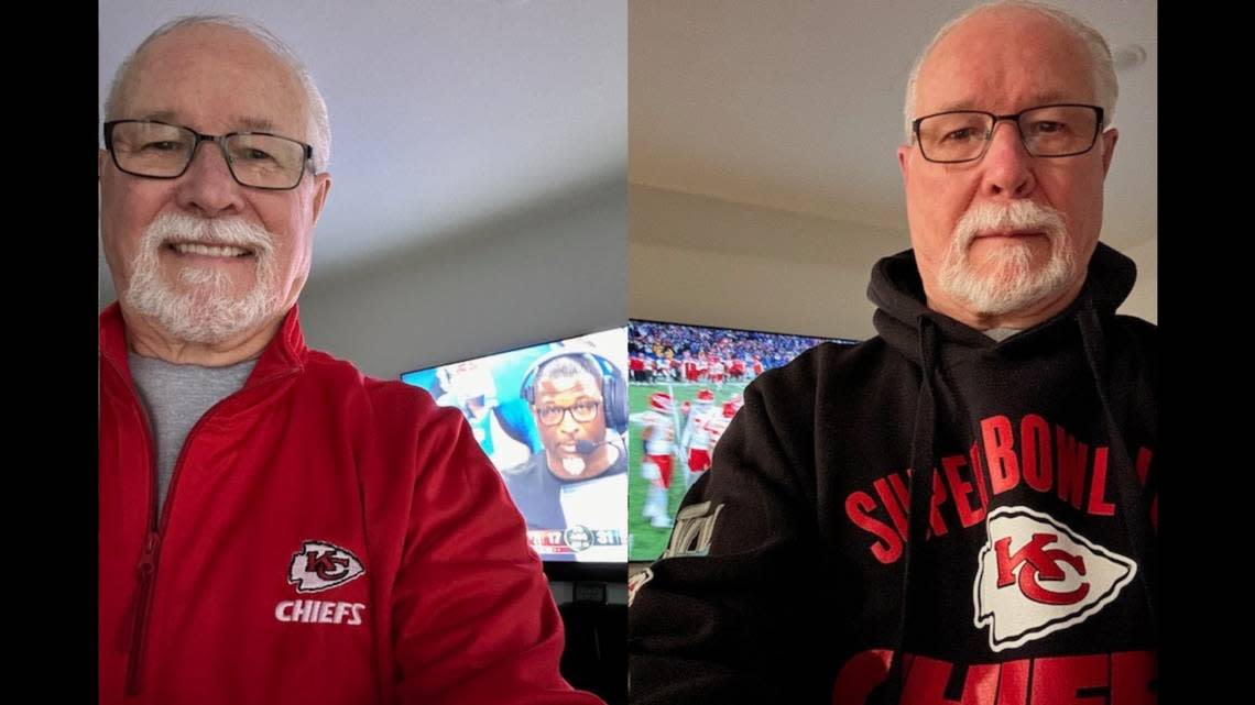 “If that Chiefs are not playing well by halftime, I change Chiefs’ hoodies,” Gary Childress said of his superstitions. “I changed hoodies at half-time for the Bills game and it worked well.”