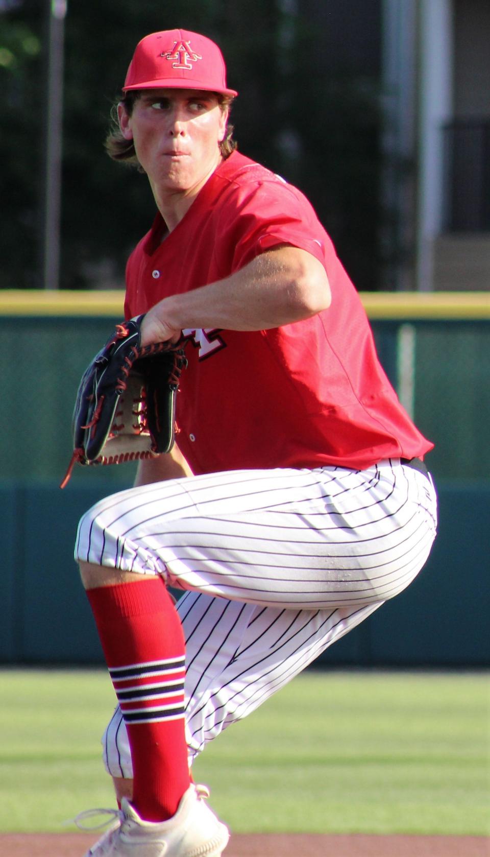 Anson senior Trevor Miller came on to pitch the 7th inning Saturday against New Home and retired the side without giving up a run. He was left on on-deck in the bottom of the inning in a 13-12 loss.