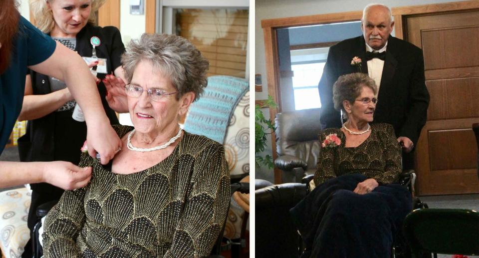 <em>David finally popped the question after Carolyn was moved into a hospice following a stroke (Picture: SWNS)</em>