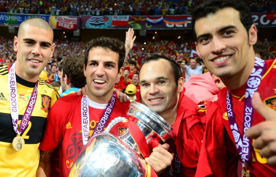 Spain’s last trophy came at Euro 2012, as they won their third straight tournament (AFP via Getty Images)