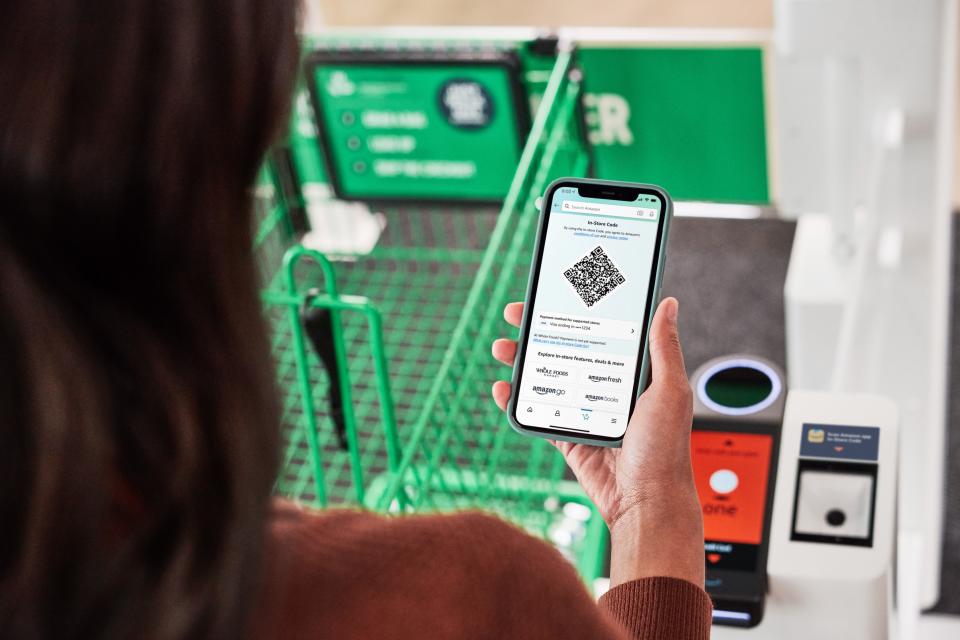 Amazon Fresh grocery stores use something called u0022Just-Walk-Outu0022 technology, where instead of stopping at a cashier to check out, customers scan an app and the cart charges the item totals to given Amazon accounts.