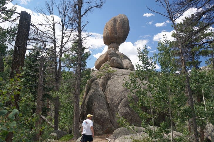 Balanced Rock on the Gem Lake Trail in Rocky Mountain National Park