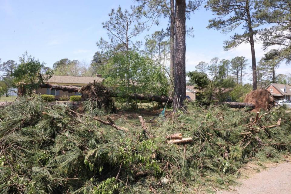 Damage from Saturday’s hail storm still exists on Post Lane in Rock Hill.