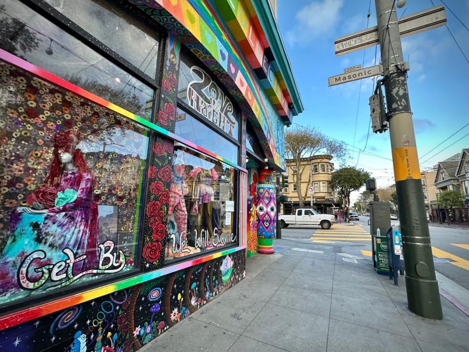 Rainbow road: vibrant colours promise plenty of tie-dye inside Love on Haight (Richard Franks)