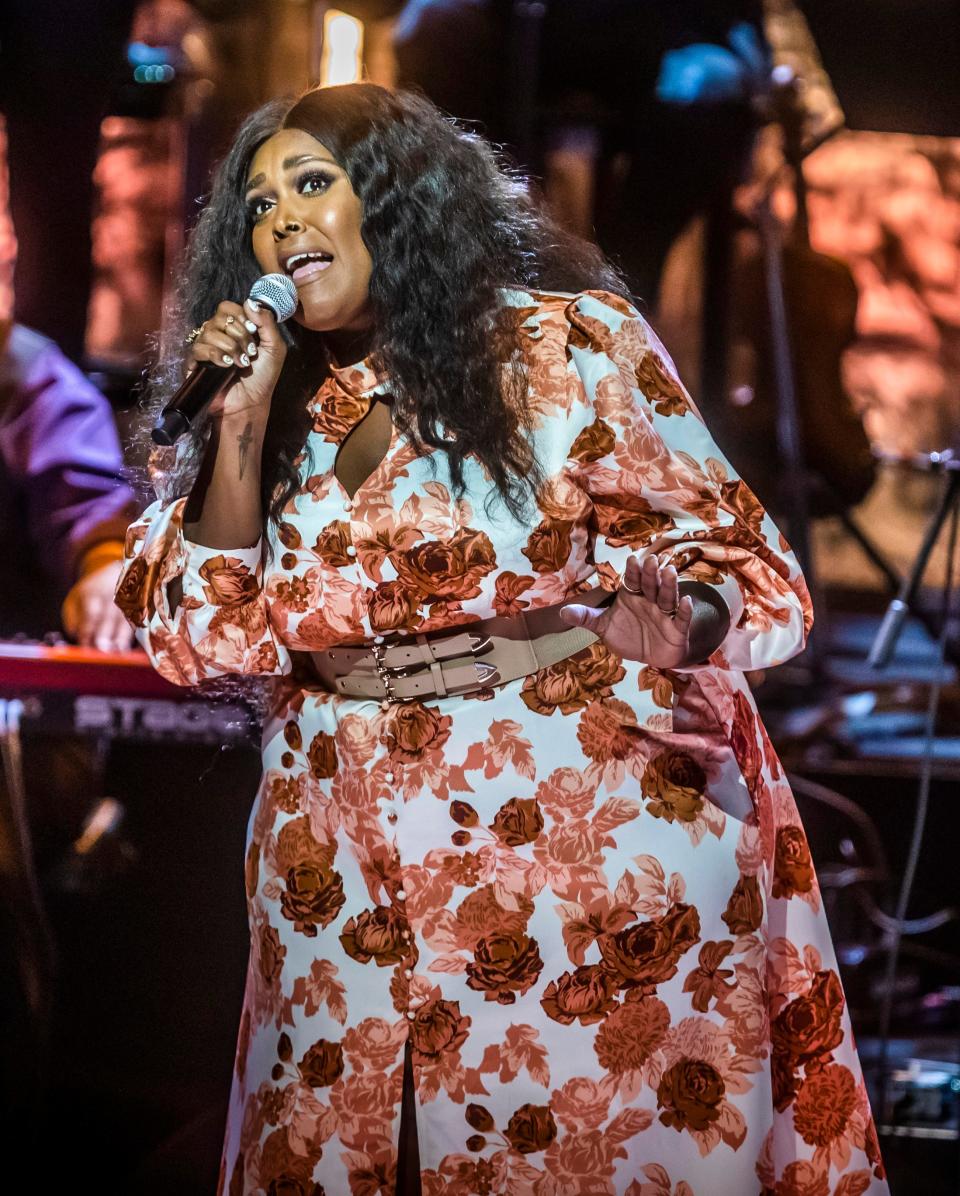 Brittney Spencer performs during the Country Music Hall of Fame’s Medallion Ceremony held to induct the class of 2020 Sunday, November 21, 2021.