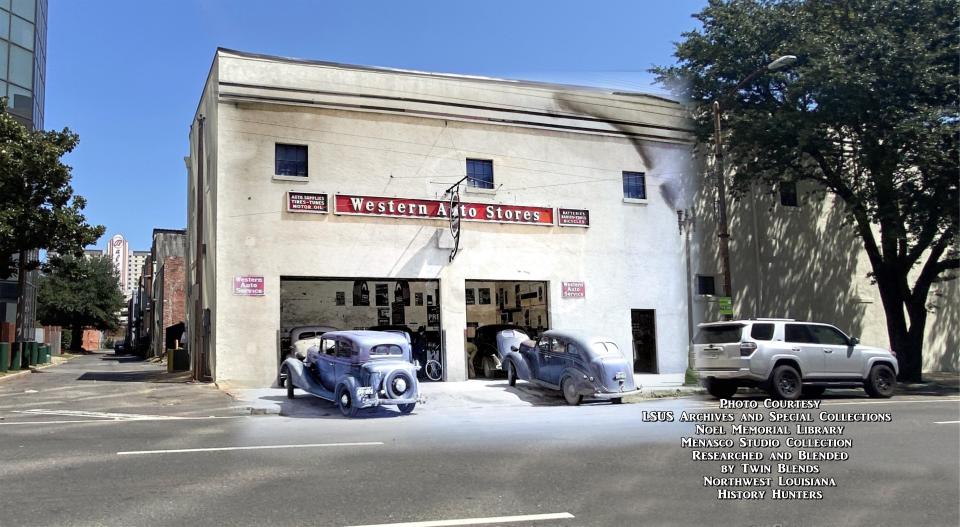 The building in downtown that was recently occupied by Dripp Donut, photographed by Twin Blends, the Northwest Louisiana History Hunters.