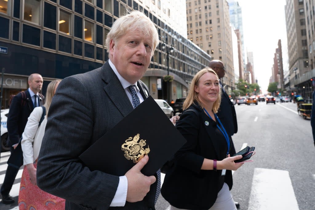 Prime Minister Boris Johnson in New York (Stefan Rousseau/PA) (PA Wire)