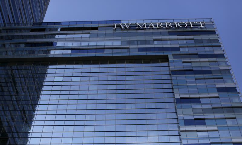 FILE PHOTO: An exterior of a JW Marriott hotel in downtown Los Angeles