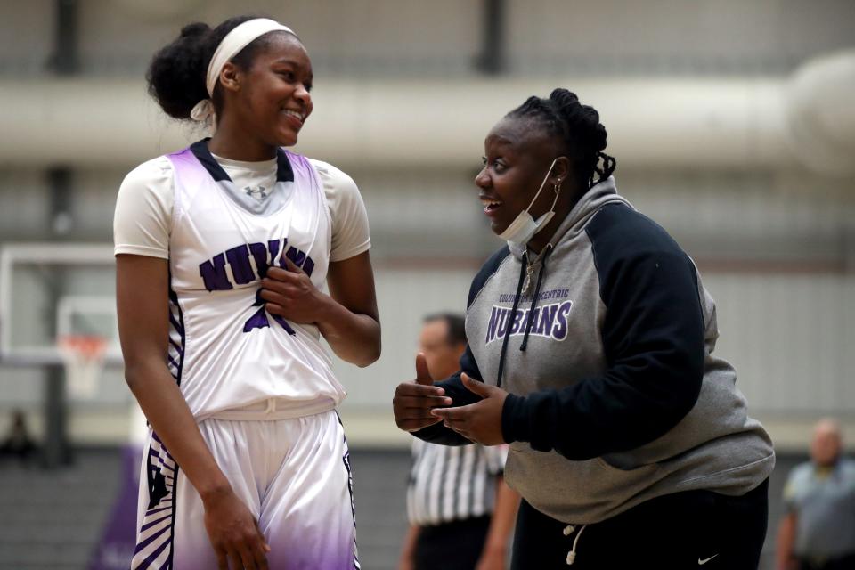 Africentric's Kamryn Grant and coach Janicia Anderson