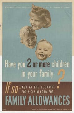 <span class="caption">Poster used to advertise the new family allowance - 1945.</span> <span class="attribution"><span class="source">The National Archives</span></span>