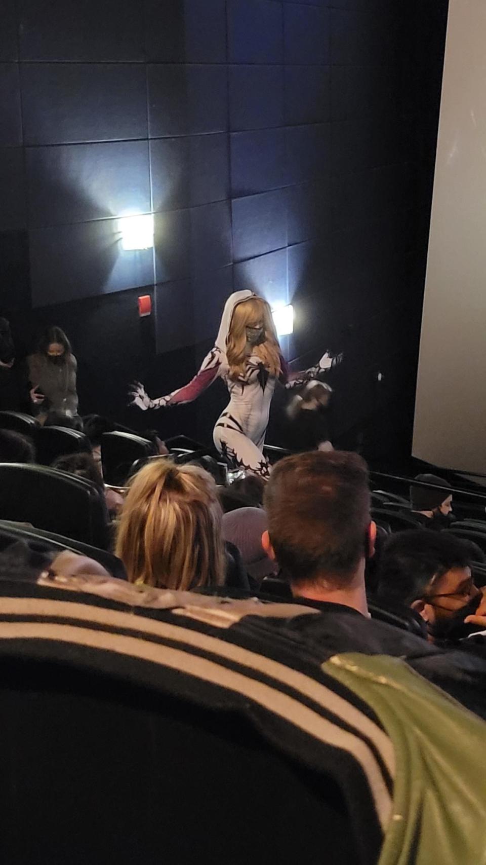 A cosplay fan at Sony’s Monday night fan screening of ‘Venom: Let There Be Carnage’ at Universal Citywalk - Credit: Deadline