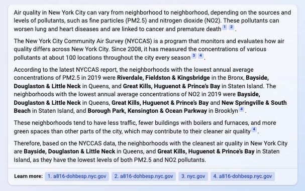 bing: nyc air quality