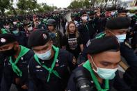 Pro-democracy protesters take part in a mass rally in Bangkok