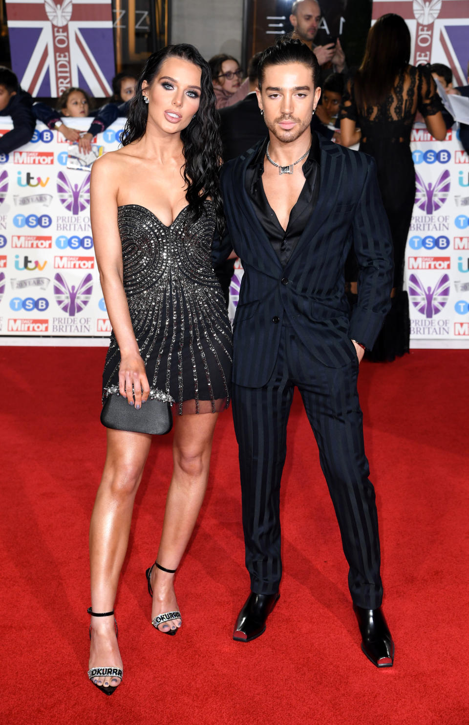 Helena Flanagan and Jay Birmingham attending the the 2019 Pride of Britain Awards, held at Grosvenor House in London. The Daily Mirror Pride of Britain Awards, in partnership with TSB, will broadcast on ITV on 5th November at 8pm. Picture credit should read: Doug Peters/EMPICS