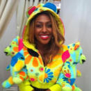 Celebrity photos: Alexandra Burke is known for being super stylish – so we were pretty surprised to see that the singer had tried out a new, rather bright look. The singer tweeted this snap of herself wearing an interesting outfit, alongside the caption: “Well I've always said I loved teddy bears! #GoofyAB”