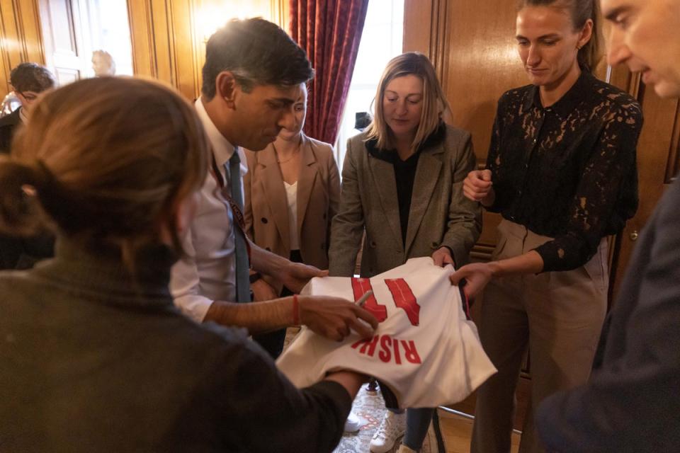 Prime Minister Rishi Sunak wrote to the Lionesses to wish them good luck in the World Cup final but did not attend (PA Wire)