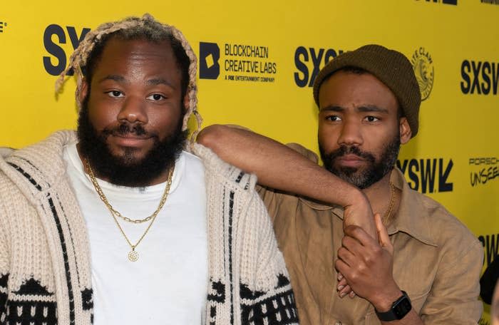 Stephen Glover and his brother Donald Glover at the South by Southwest film festival