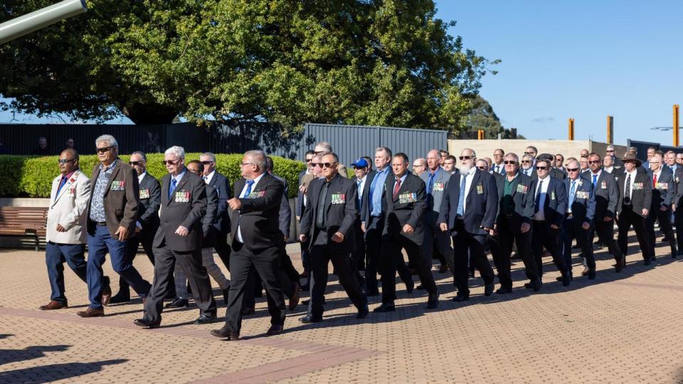 Veterans march in Canberra on Anzac Day last year. Picture: NCA NewsWire / Ben Appleton