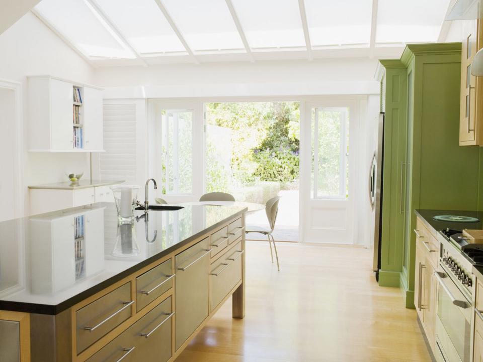 modern kitchen island in kitchen