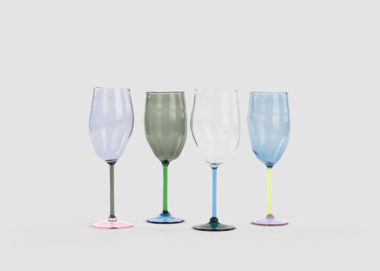 <p><a href="https://www.thefutureperfect.com/product/objects/all-objects-by-function/functional/colored-wine-set/" rel="nofollow noopener" target="_blank" data-ylk="slk:Shop Now;elm:context_link;itc:0;sec:content-canvas" class="link rapid-noclick-resp">Shop Now</a></p><p>Colorful Wine Glass Set</p><p>thefutureperfect.com</p><p>$560.00</p><span class="copyright">The Future Perfect</span>