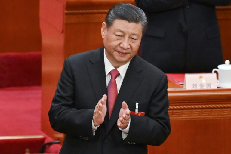 Le président chinois Xi Jinping, le 11 mars 2024 à Pékin (GREG BAKER)