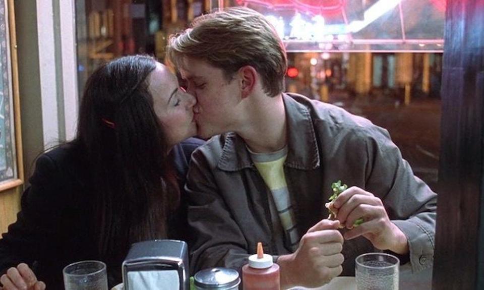 Minnie Driver as Skylar and Matt Damon as Will in "Good Will Hunting."