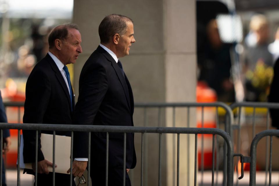 Hunter Biden leaving a court appearance in Wilmington, Delaware, in October (AP)