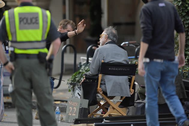 Coppola is seen on the Atlanta set of 