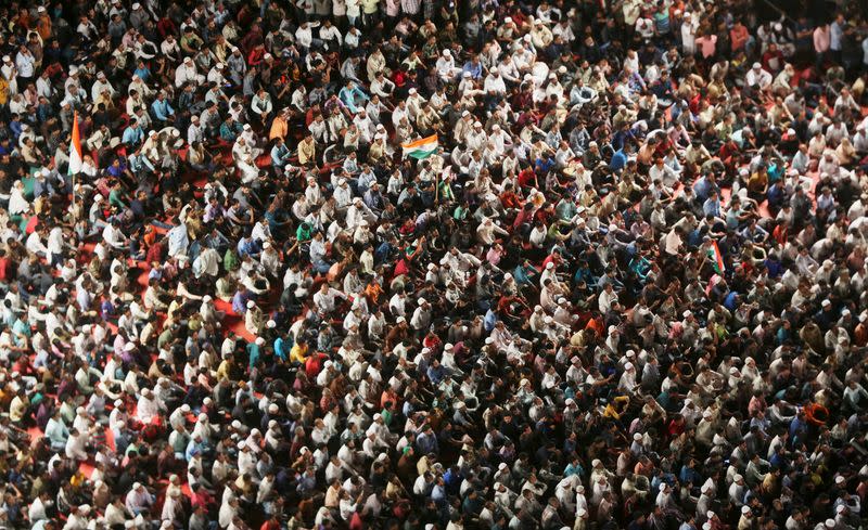 Demonstrators attend a protest against a new citizenship law in Mumbai