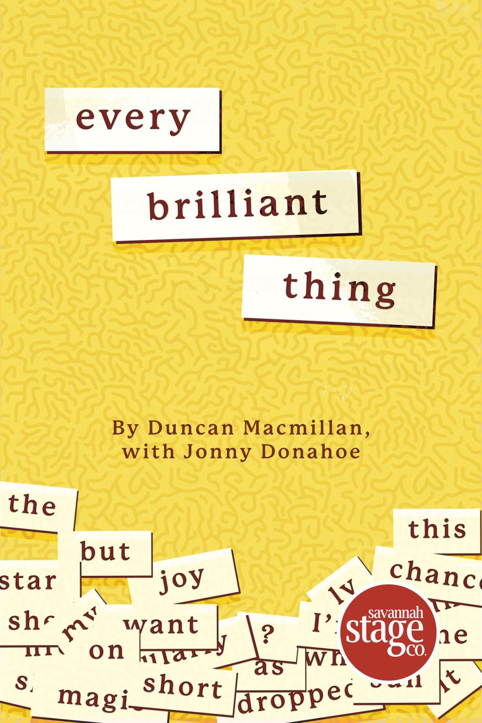 Savannah Stage Company will perform 'Every Brilliant Thing' in 2023.