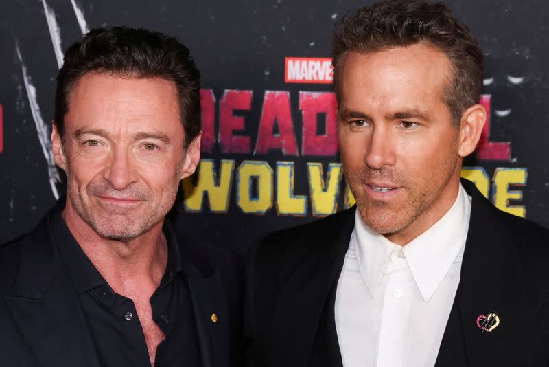 Foto de Hugh Jackman y Ryan Reynolds en la premier de 'Deadpool and Wolverine' en Nueva York