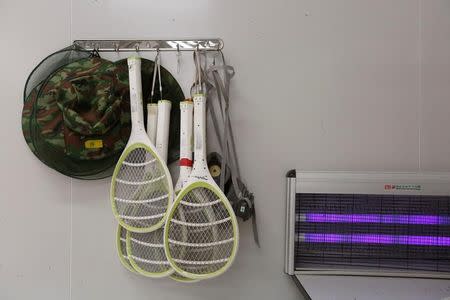 Electric swatters are seen inside Sun Yat-Sen University-Michigan State University Joint Center of Vector Control for Tropical Disease, the world’s largest "mosquito factory" which breeds millions of bacteria-infected mosquitoes, in the fight against the spread of viruses such as dengue and Zika, in Guangzhou, China July 28, 2016. REUTERS/Bobby Yip
