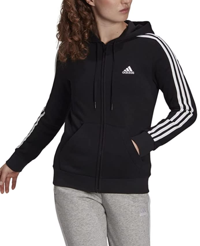 adidas Women’s Essentials Fleece 3-Stripes Full-Zip Hoodie - Credit: Amazon.