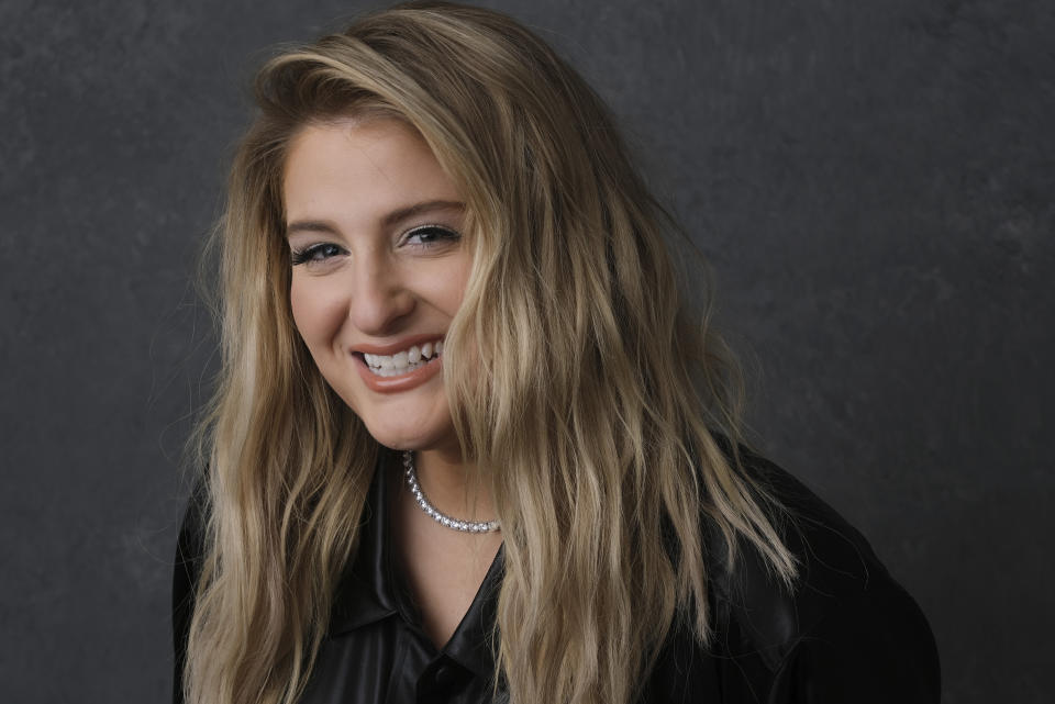 This Jan. 21, 2020 photo shows singer-songwriter Meghan Trainor posing for a portrait in Burbank, Calif., to promote her new album “Treat Myself." (AP Photo/Chris Pizzello)