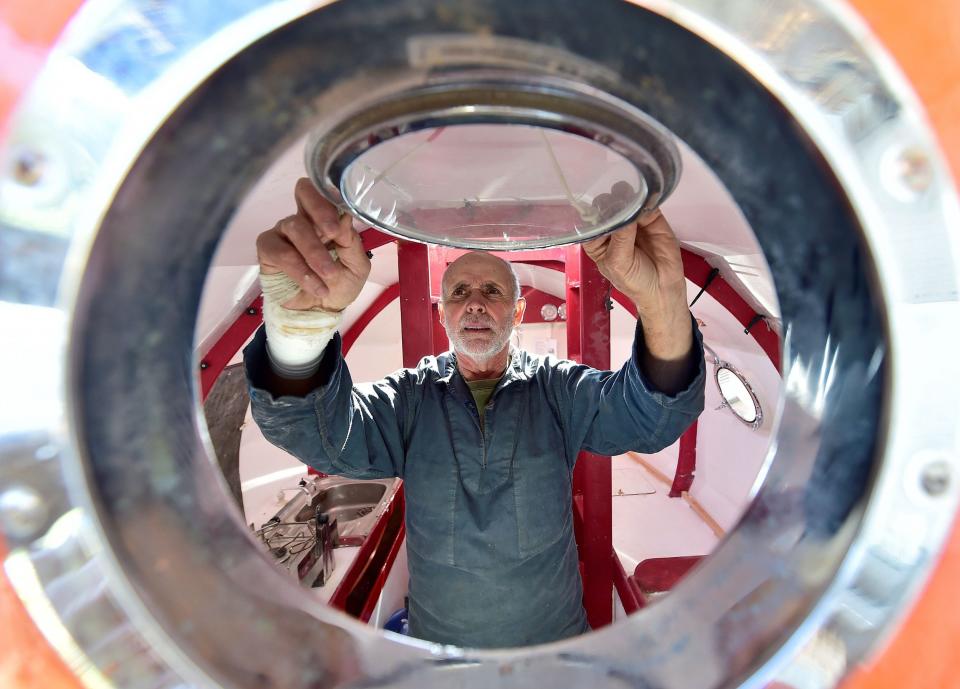 The view through a porthole in the barrel - GEORGES GOBET/AFP via Getty Images