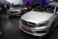 One of the lesser-known secrets of the automotive industry is that most "all-new" models are anything but; making money requires reusing as many parts as often as possible. Mercedes-Benz says that's not the case with the new A-Class hatchbacks unveiled at the Geneva Motor Show, which started with a blank screen and ended with a front-wheel-drive hatchback that lets the driver talk to Siri from behind the wheel -- and it's coming to America. In typical continental fashion, Mercedes offers at least six engine choices, from 115 hp up to 211 hp, all routed through either a six-speed manual or seven-speed automatic. Every engine comes with start-stop, turbocharging and the other roster of efficiency tricks now standard on new models. Unlike the cheaper beam suspension in lower-end hatches, Mercedes used a more-expensive four-link setup so that it could offer all-wheel-drive versions -- and potentially an AMG-designed edition as well. Mercedes says the first A-Class should arrive stateside in 2013.