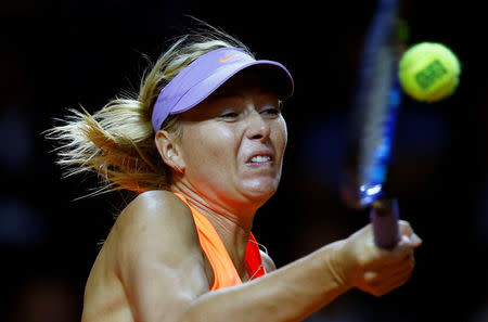 Tennis - WTA Stuttgart Tennis Grand Prix - Maria Sharapova of Russia v Roberta Vinci of Italy - Stuttgart, Germany - 26/4/17. Maria Sharapova of Russia in action. REUTERS/Ralph Orlowski