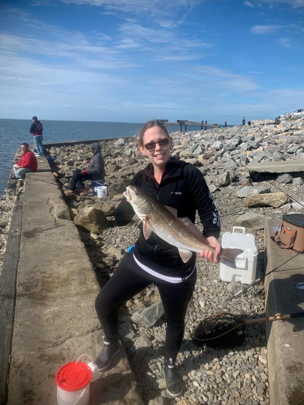 Patti Brown from Auburn Alabama, caught this Permit while visiting Port St Joe.