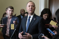 FILE - Rep. Adam Schiff, D-Calif., speaks to reporters after the House select committee investigating the Jan. 6 attack on the U.S. Capitol final meeting on Capitol Hill, Dec. 19, 2022. Schiff, who rose to national prominence as the lead prosecutor in President Donald Trump's first impeachment trial, is entering the 2024 California U.S. Senate race. (AP Photo/Jose Luis Magana, File)